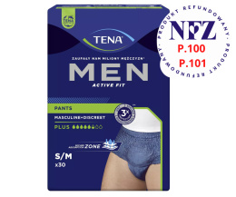 TENA majtki chłonne MEN PANTS PLUS BLUE S/M (30 szt.)