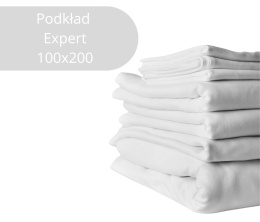 Podkład nieprzemakalny Expert z frotty i PVC, 100x200, biały