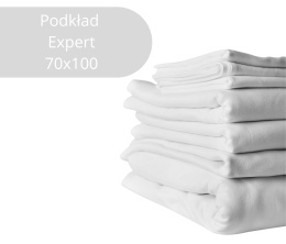 Podkład nieprzemakalny Expert z frotty i PVC, 70x100, biały