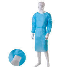 Fartuch medyczny z mankietami, włókninowy, niebieski L, 25g/m2 (10 szt.)