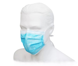 Maska medyczna wiązana na troki, niebieski (50 szt.)