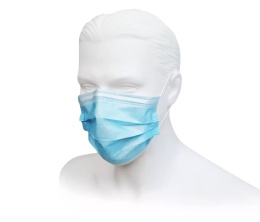 Maska medyczna z gumkami, typ II R, niebieska (50 szt.)